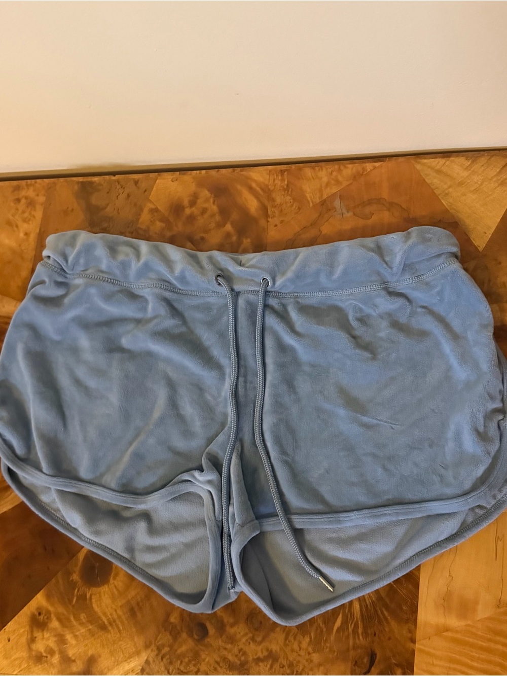 H&M M L.O.G.G. Label Of Graded Goods Shorts Cornflower Blue Velour Velvet
